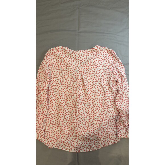 Jane & Delancey Women Tunic Blouse Button Pink Heart Valentine Long Sleeve Large - Picture 3 of 7